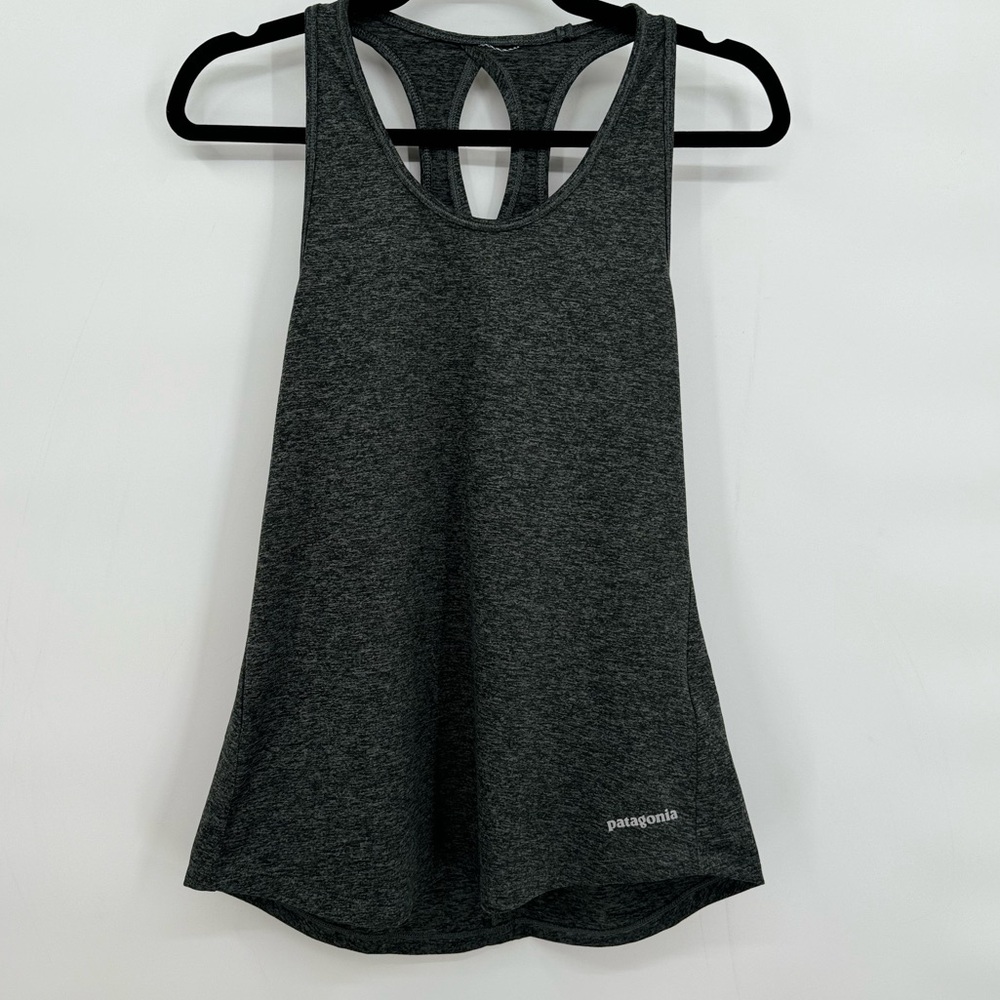 Patagonia Recycled Performance Tank Size M Black/Gray EUC